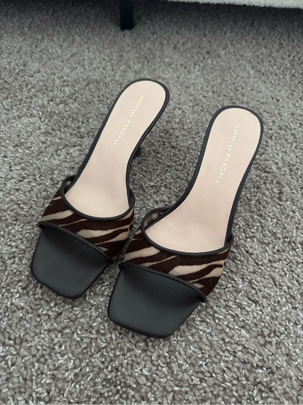 Loeffler Randall Tavia Mesh Mid Heels Dark Brown/Zebra
